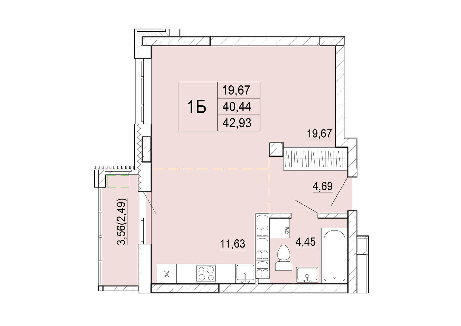 Купить 1-комнатную квартиру в Минске, ул. Нововиленская, д. 53, 68688 USD, код: 981944 - фото 1