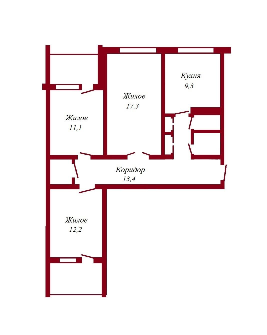 квартира, Пинск, ул. Шубитидзе, д. 18, стоимость продажи 128 464 р.