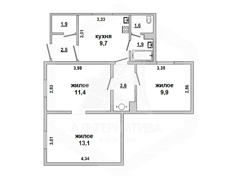 коттедж, Брест, , стоимость продажи 121 676 р.