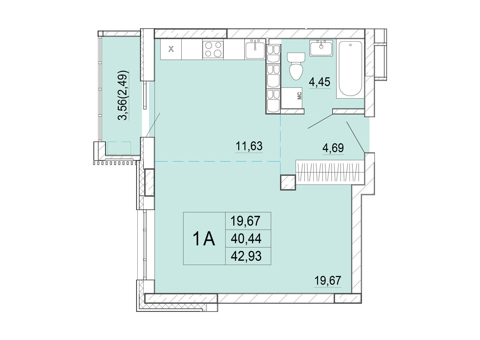 Продажа 1-комнатной квартиры в Минске, ул. Нововиленская, д. 53, 68688 USD, код: 981933 - фото 1