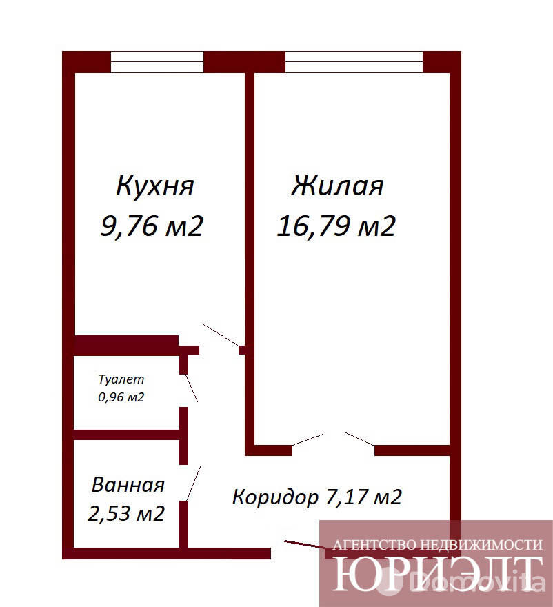квартира, Бобруйск, ул. Гагарина, д. 7А, стоимость продажи 67 549 р.