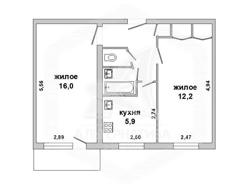 Продажа 2-комнатной квартиры в Бресте, ул. Комсомольская, 48500 USD, код: 929551 - фото 1