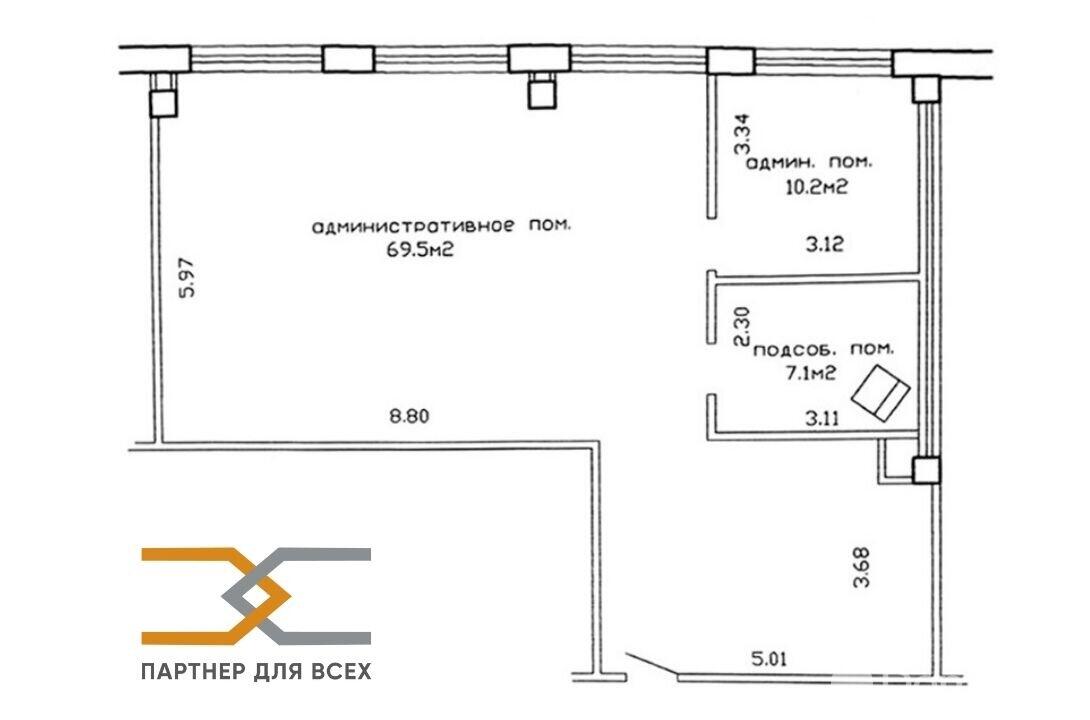 Купить офис на ул. Краснозвездная, д. 18/Б в Минске, 108500USD, код 4784 - фото 11