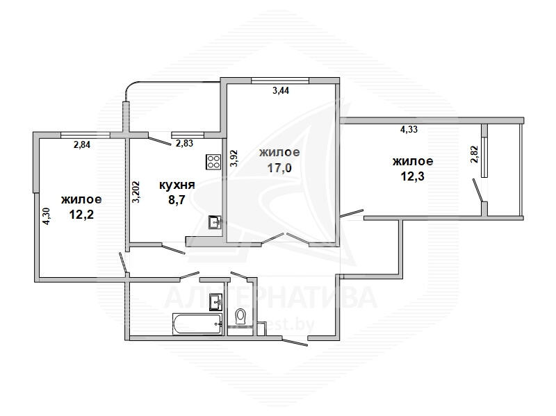 Продажа 3-комнатной квартиры в Бресте, ул. Гвардейская, 66700 USD, код: 747647 - фото 3