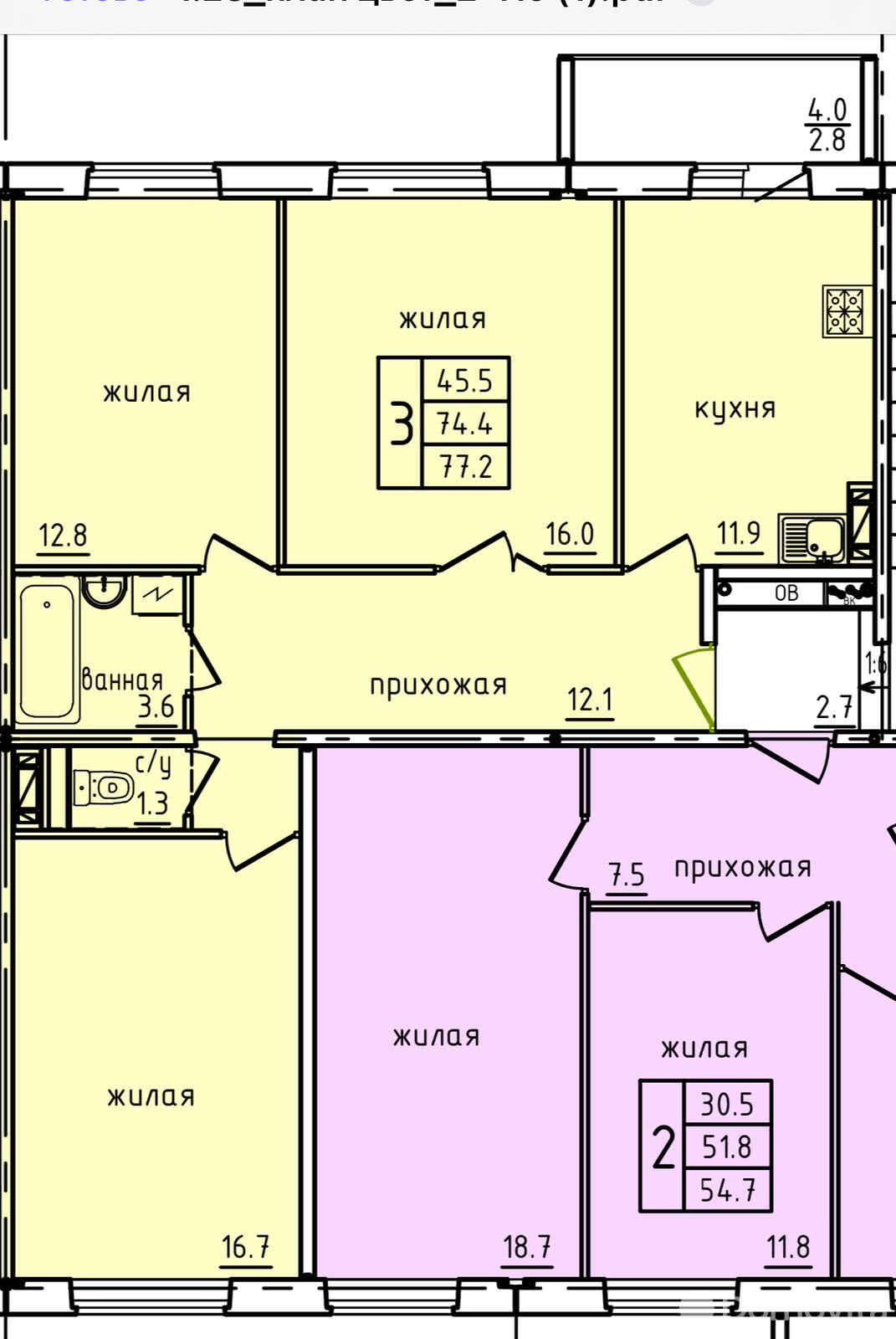квартира, Витебск, ул. Буденного, д. 3Б, стоимость продажи 173 285 р.