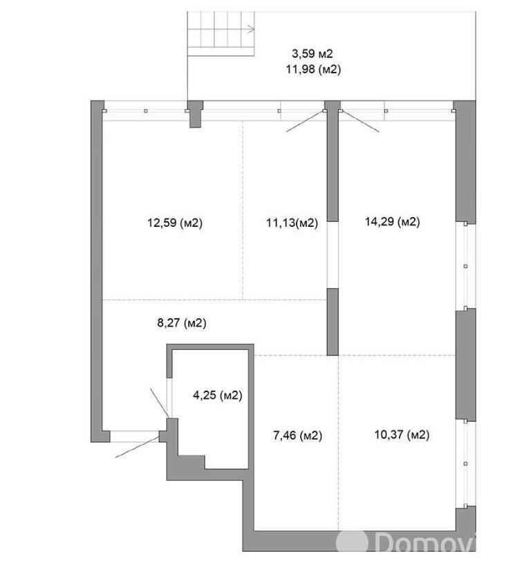 Продажа 3-комнатной квартиры в Минске, ул. Лейтенанта Кижеватова, д. 3/В, 100695 EUR, код: 1092846 - фото 2