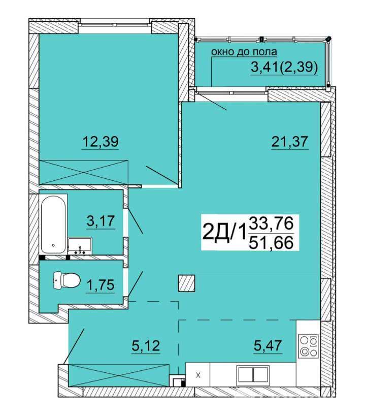 Купить 2-комнатную квартиру в Минске, ул. Кузьмы Минина, д. 2, 74060 USD, код: 1008044 - фото 2