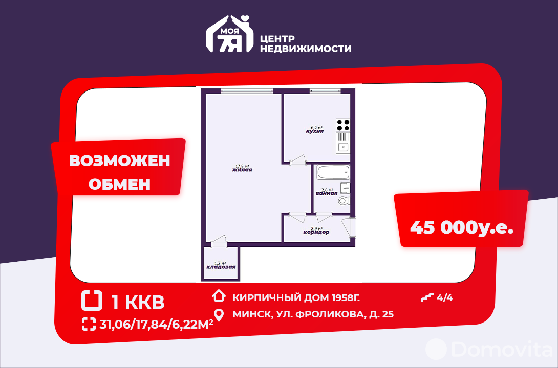 Цена продажи квартиры, Минск, ул. Фроликова, д. 25