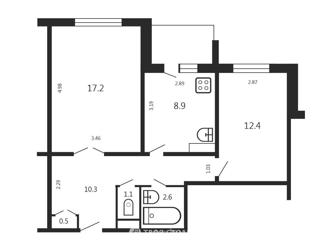 квартира, Минск, ул. Водолажского, д. 23, стоимость продажи 228 463 р.