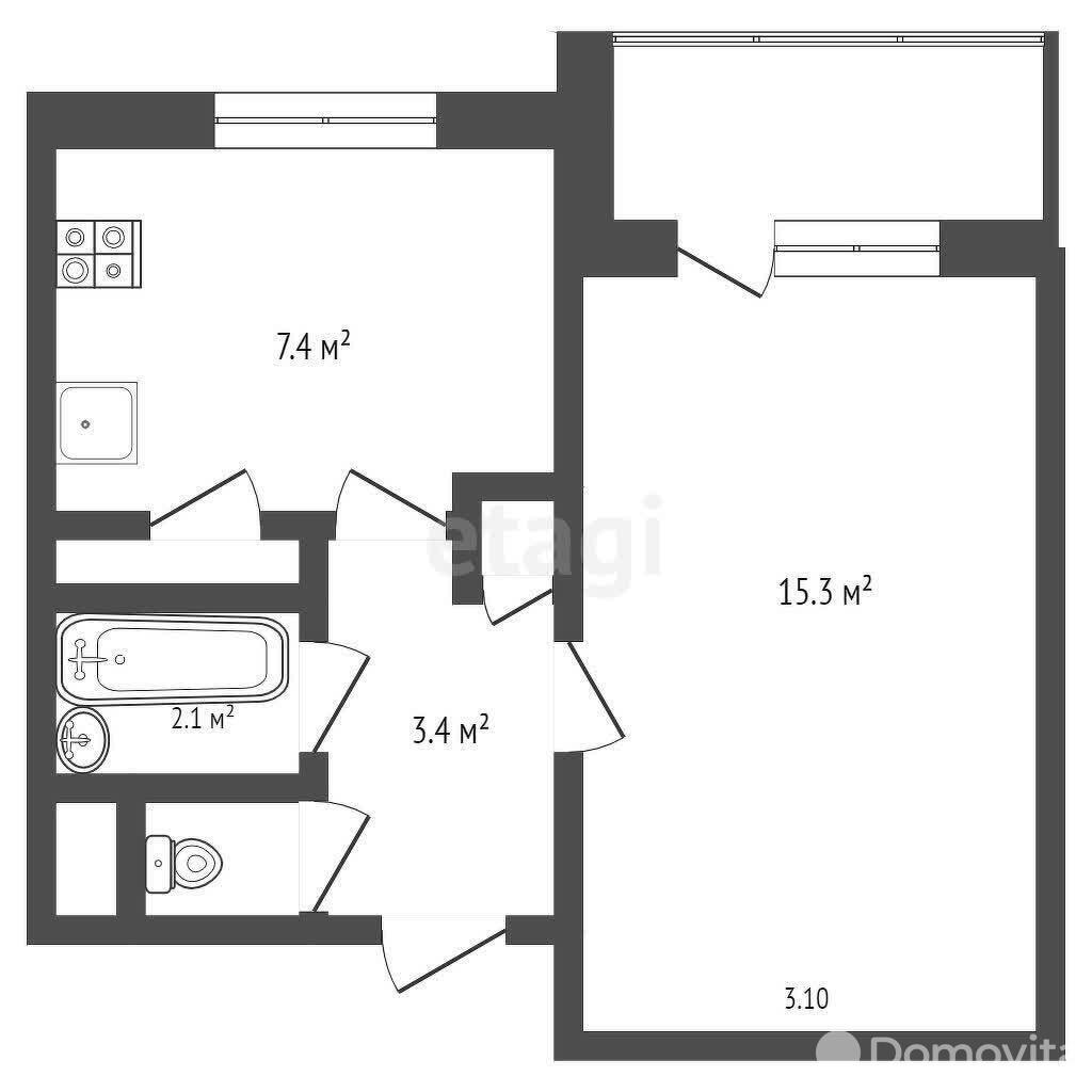 квартира, Минск, ул. Казинца, д. 37, стоимость продажи 145 484 р.