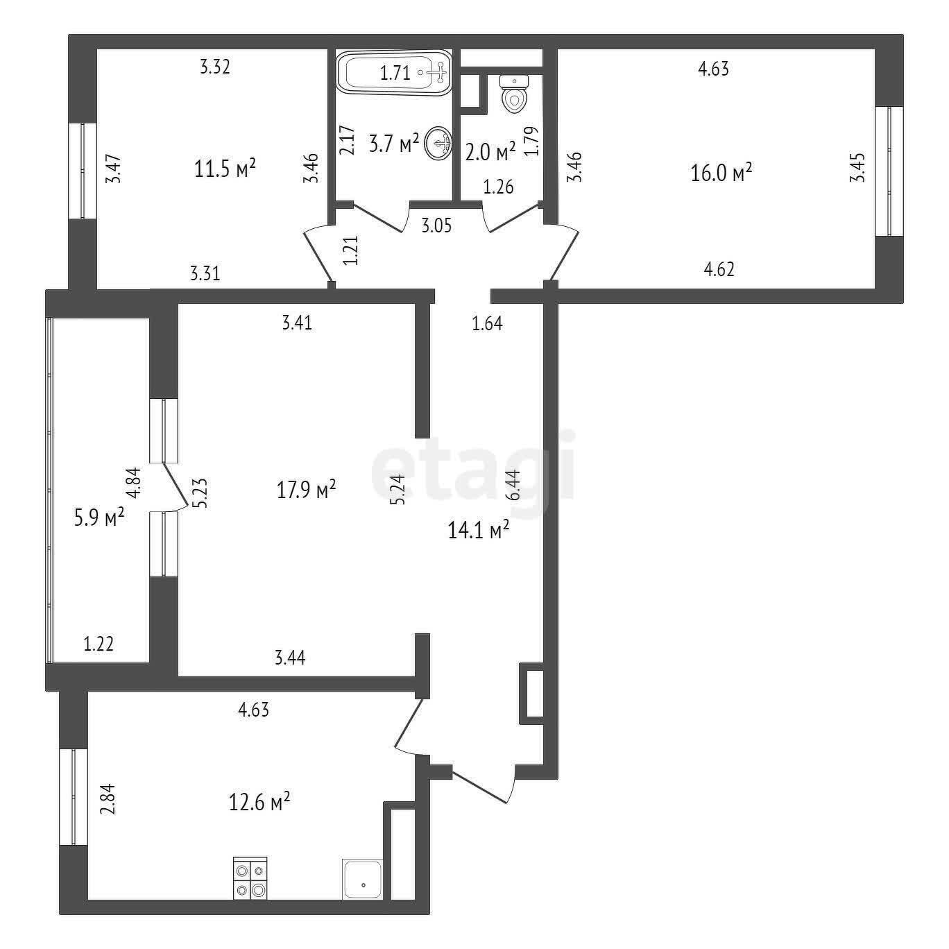 Продажа 3-комнатной квартиры в Минске, ул. Прушинских, д. 3, 109000 USD, код: 1033586 - фото 5