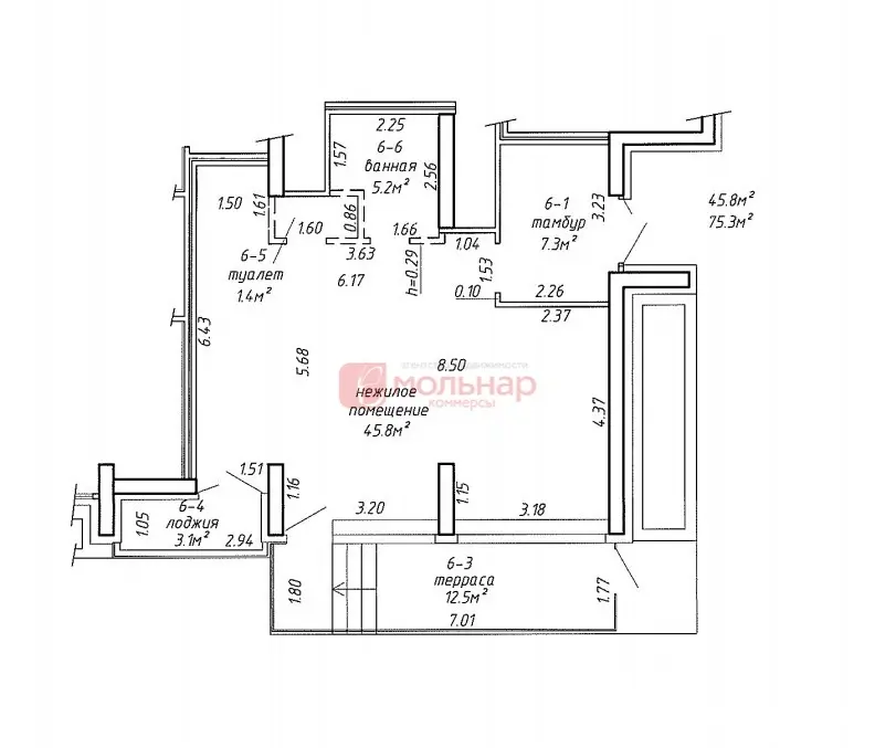 Купить торговое помещение на ул. Михаила Савицкого, д. 3 в Минске, 165660EUR, код 997623 - фото 5
