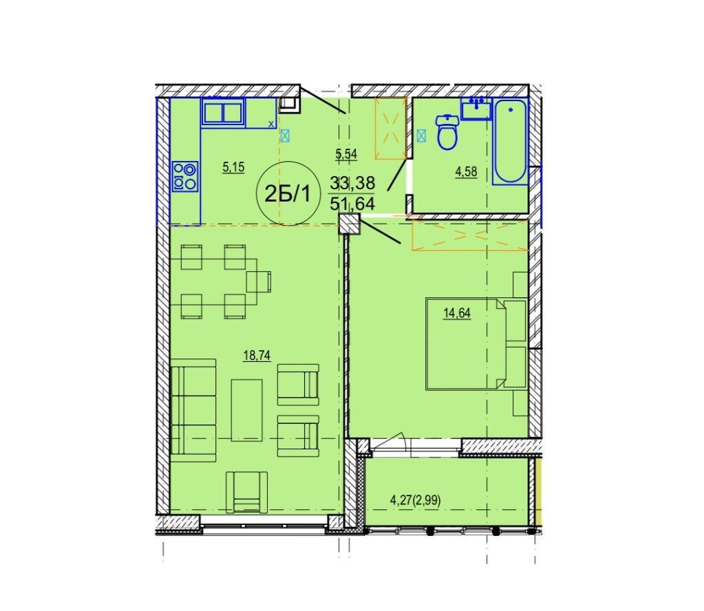 Продажа 2-комнатной квартиры в Минске, ул. Кузьмы Минина, д. 6, 73820 USD, код: 1062204 - фото 3