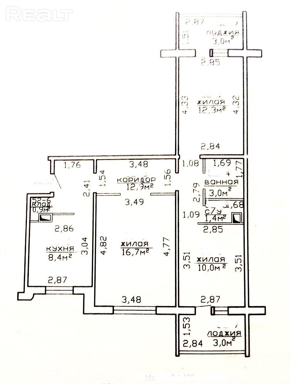 Купить 3-комнатную квартиру в Гомеле, ул. Бородина Т.С., д. 18, 70000 USD, код: 1010660 - фото 5