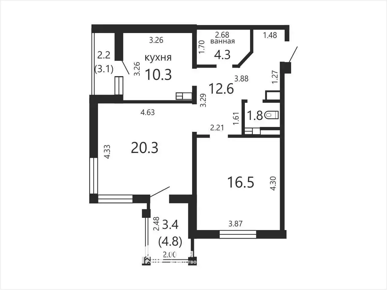 Купить 2-комнатную квартиру в Минске, Сморговский тр-т, д. 7, 129000 USD, код: 1137240 - фото 2