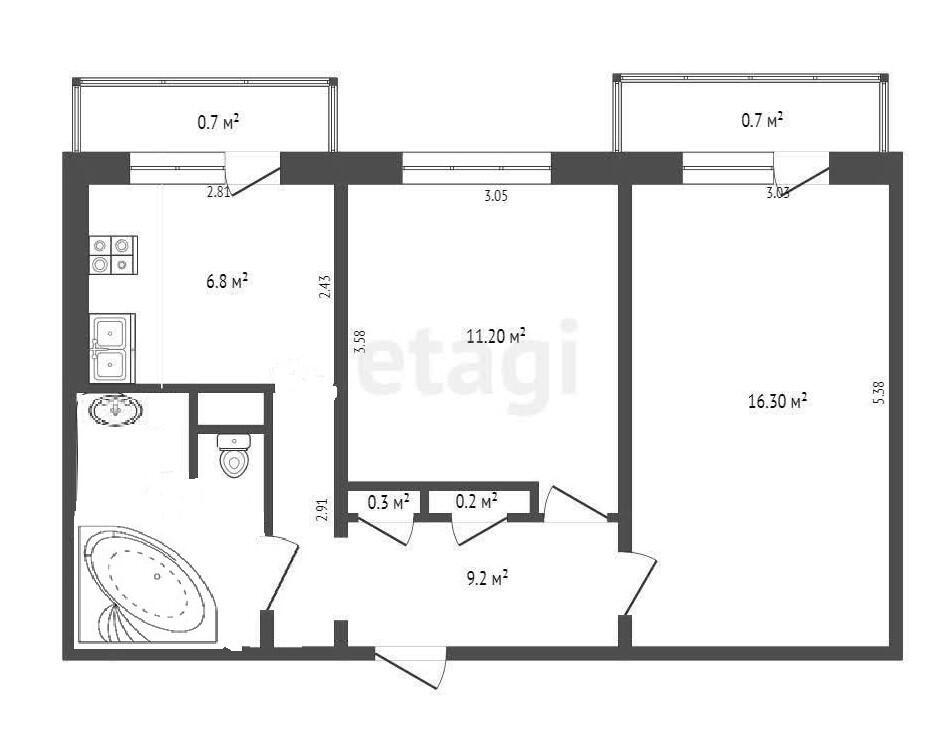 Продажа 2-комнатной квартиры в Минске, ул. Садовая, д. 5, 73000 USD, код: 1053447 - фото 3