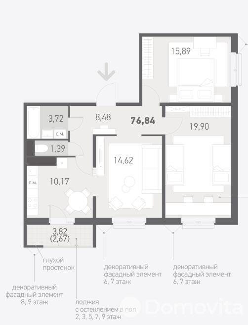 Продажа 3-комнатной квартиры в Копище, ул. Пилотная, 111644 USD, код: 1005425 - фото 4