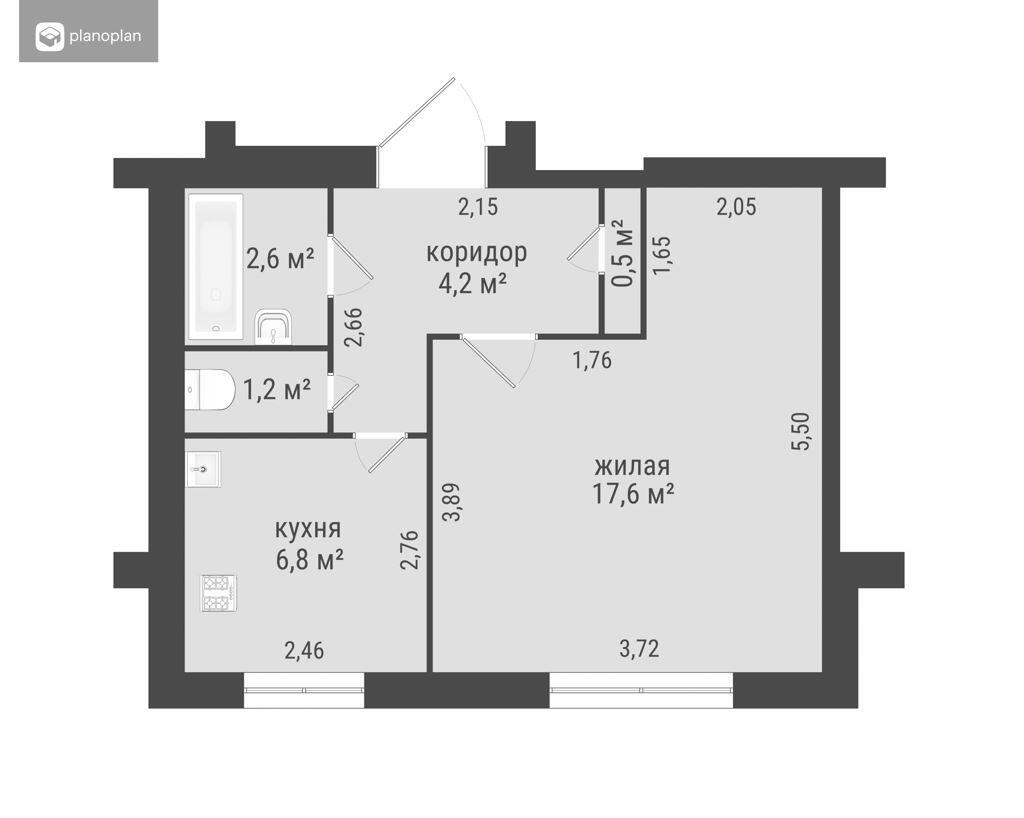 квартира, Мозырь, ул. Полесская, д. 26, стоимость продажи 48 231 р.