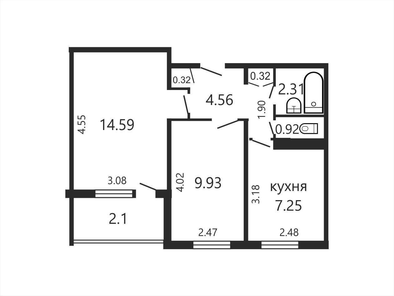 Продажа 2-комнатной квартиры в Минске, ул. Казинца, д. 76, 59500 USD, код: 1016392 - фото 2