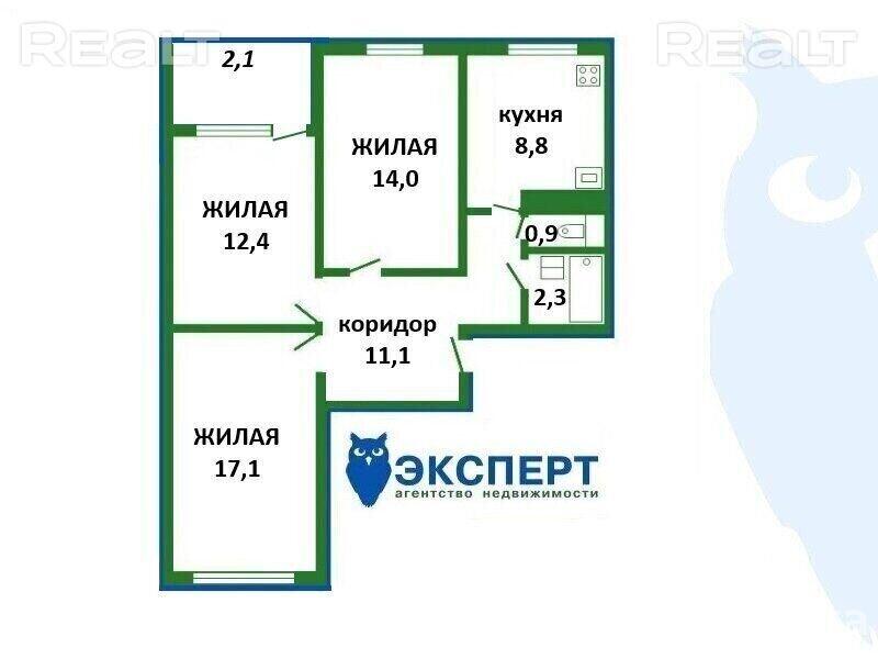 Купить 3-комнатную квартиру в Минске, ул. Корженевского, д. 33/1, 85000 USD, код: 1000515 - фото 4