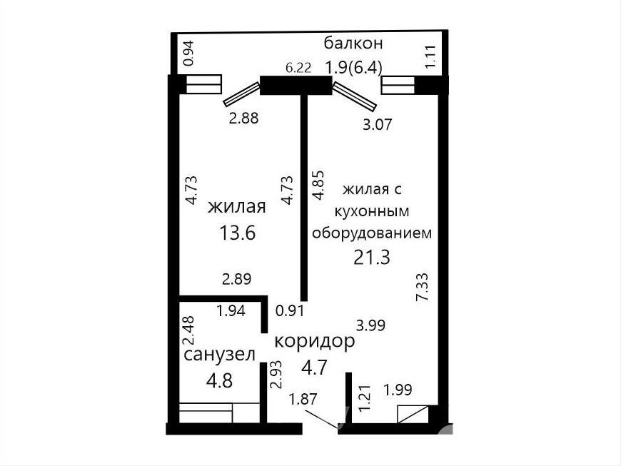 Продажа 2-комнатной квартиры в Минске, ул. Аэродромная, д. 30, 110000 USD, код: 1101966 - фото 2