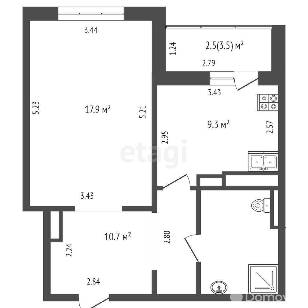 Купить 1-комнатную квартиру в Минске, ул. Карвата, д. 10/в, 65900 USD, код: 1034627 - фото 4