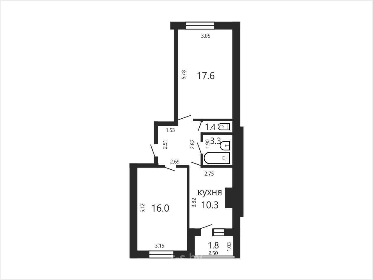 Продажа 2-комнатной квартиры в Слободе, д. 1, 62700 USD, код: 994390 - фото 2