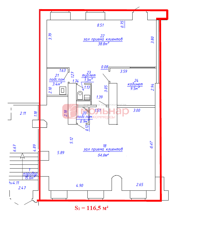 Аренда офиса на пр-т Независимости, д. 40 в Минске, 2912EUR, код 12127 - фото 13