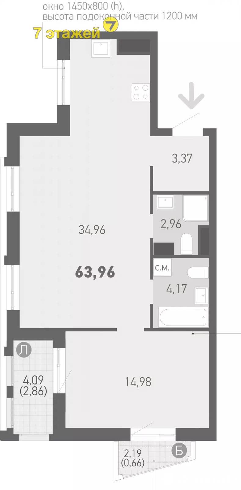 Купить 3-комнатную квартиру в Копище, ул. Авиационная, д. 7.12, 105534 USD, код: 998381 - фото 3