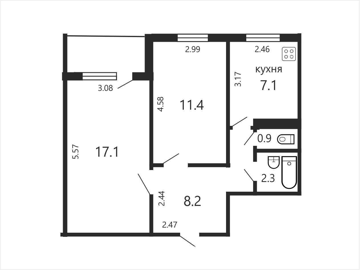 Купить 2-комнатную квартиру в Минске, ул. Максима Горецкого, д. 23, 66500 USD, код: 1046659 - фото 2