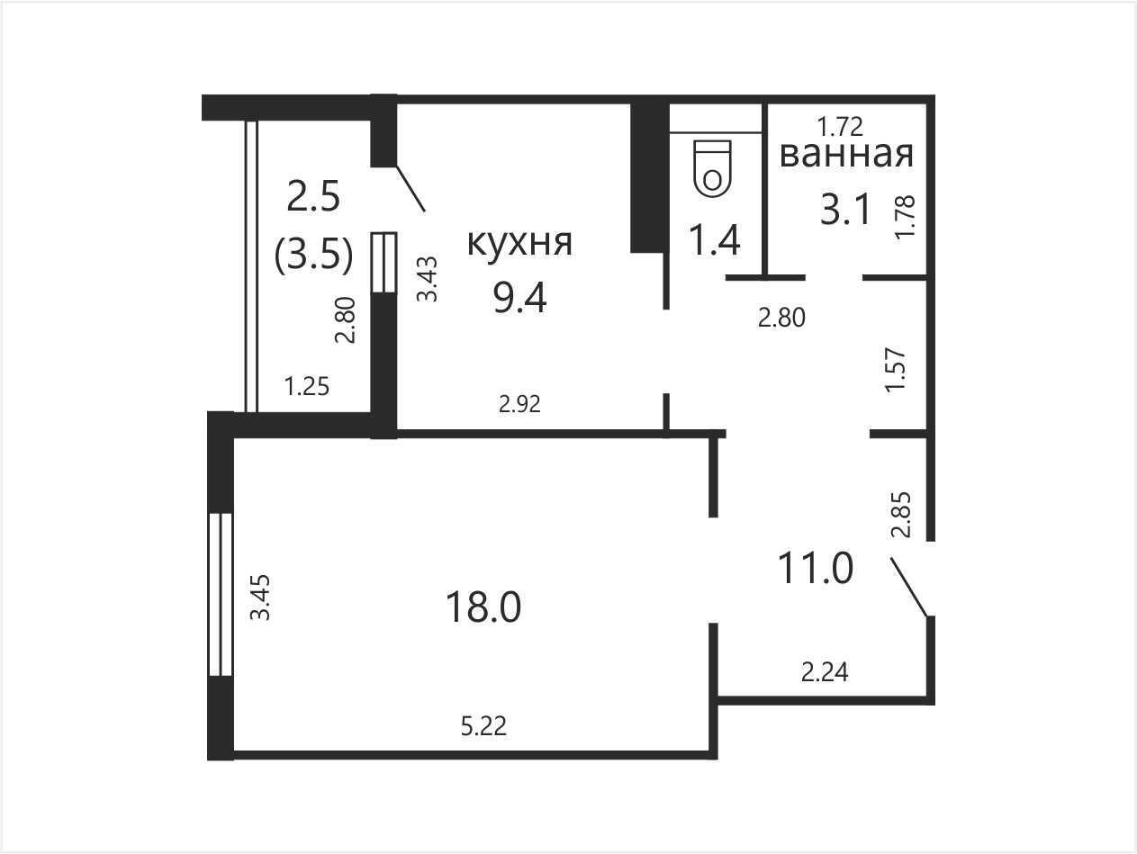 Продажа 1-комнатной квартиры в Минске, ул. Байкальская, д. 70, 65000 USD, код: 1062248 - фото 2