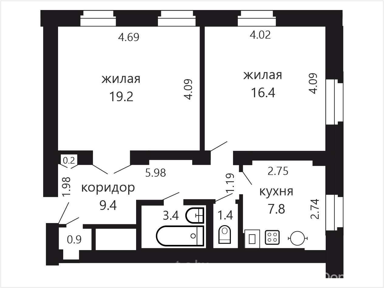 квартира, Минск, ул. Пензенская, д. 31 на ст. метро Ковальская слобода