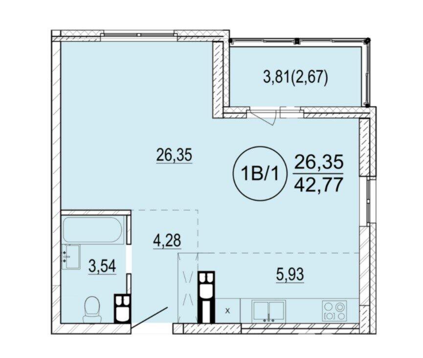 Продажа 1-комнатной квартиры в Минске, ул. Разинская, д. 6, 63300 USD, код: 964793 - фото 2