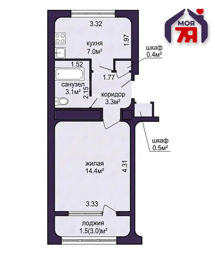 Снять 1-комнатную квартиру в Минске, ул. Бельского, д. 17, 1200BYN, код 149951 - фото 30