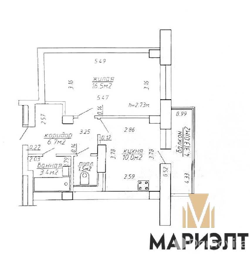 Продажа 1-комнатной квартиры в Минске, ул. Матусевича, д. 76, 68800 USD, код: 996251 - фото 2