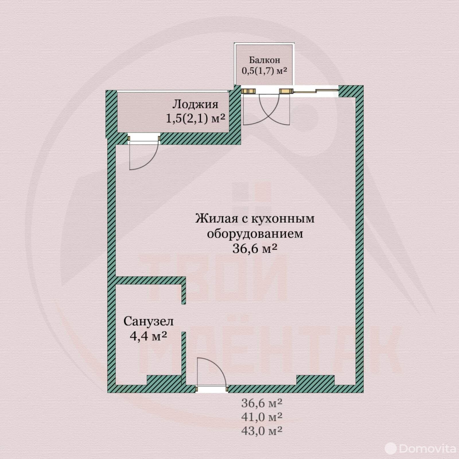 Купить 1-комнатную квартиру в Минске, ул. Михаила Савицкого, д. 2, 62500 USD, код: 960424 - фото 3