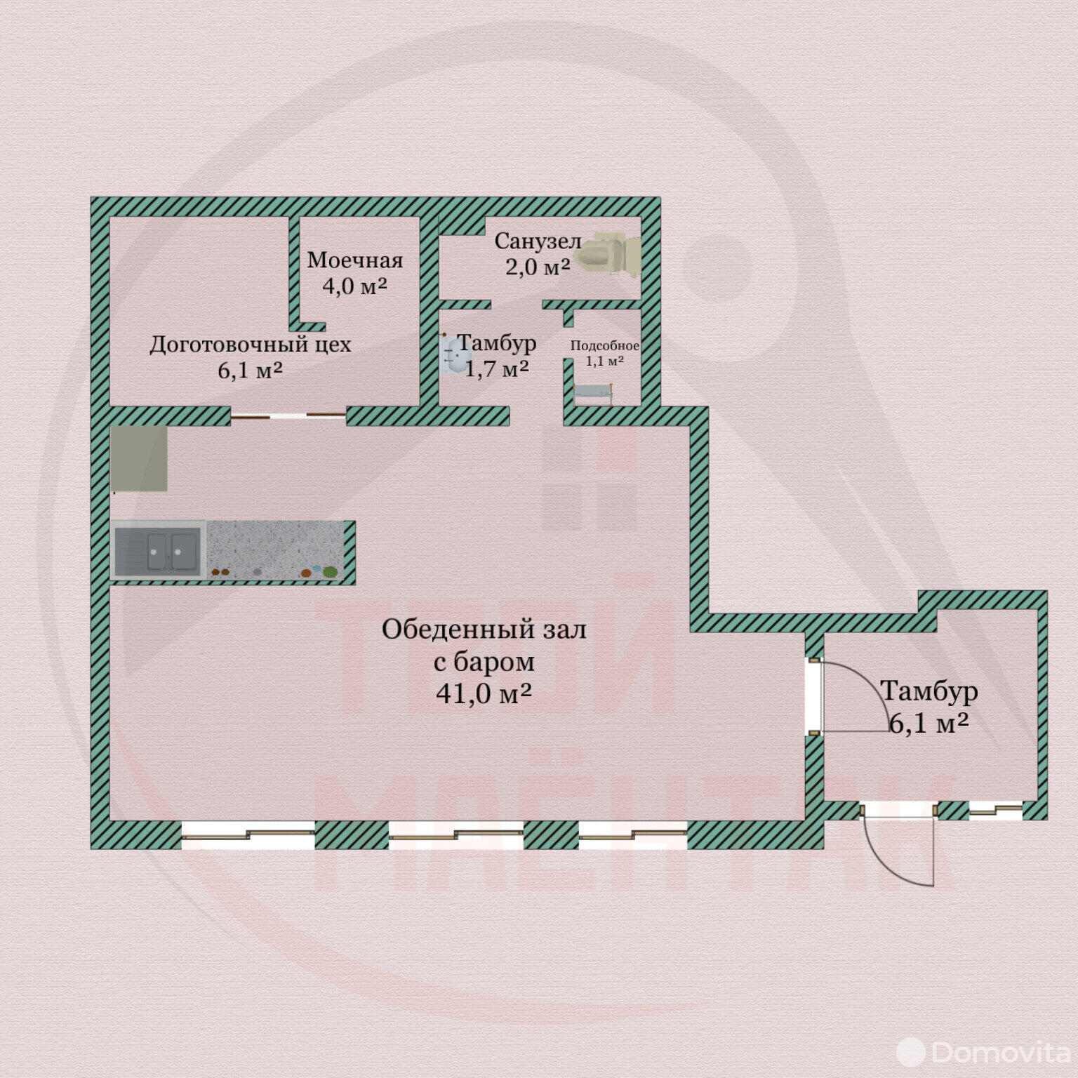 Купить помещение под сферу услуг в Минске, ул. Нововиленская, д. 10 - фото 2