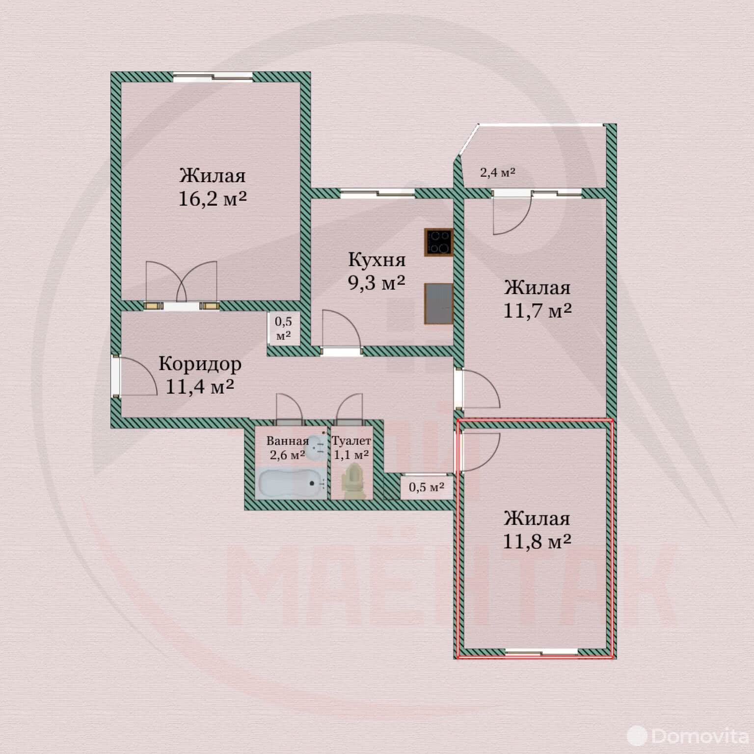 Купить комнату в Жодино, ул. Деревянко, д. 14, цена 10000 USD, код 6592 - фото 2