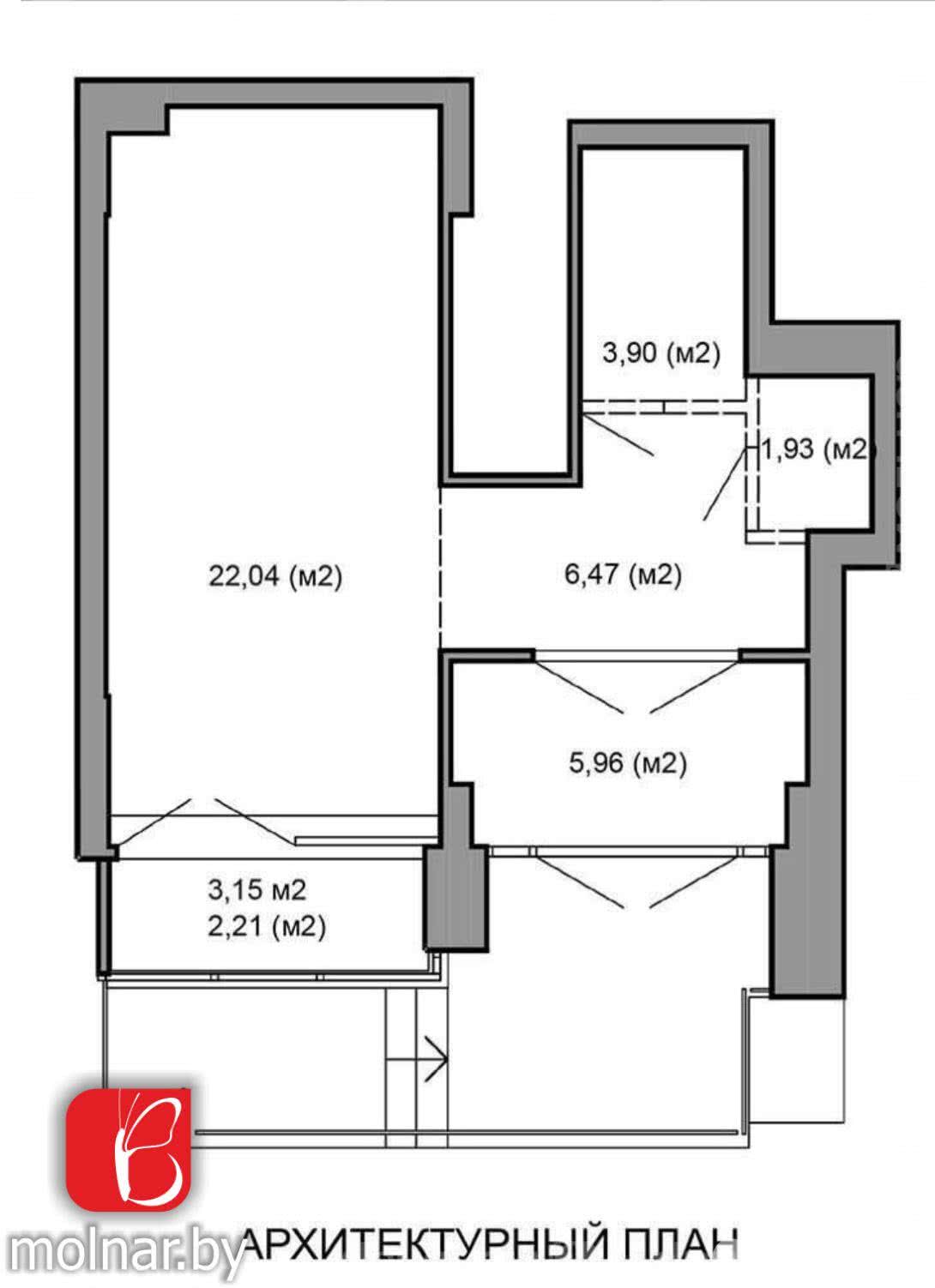 Продажа 1-комнатной квартиры в Минске, ул. Игоря Лученка, д. 9, 76800 USD, код: 1020114 - фото 3