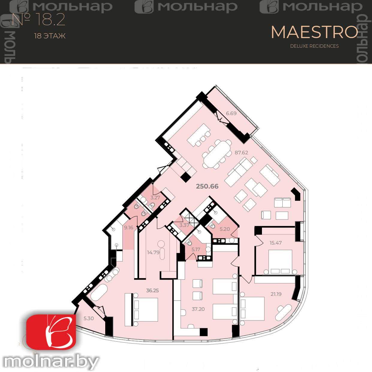 Продажа 5-комнатной квартиры в Минске, ул. Немига, д. 46, 896110 USD, код: 998073 - фото 4