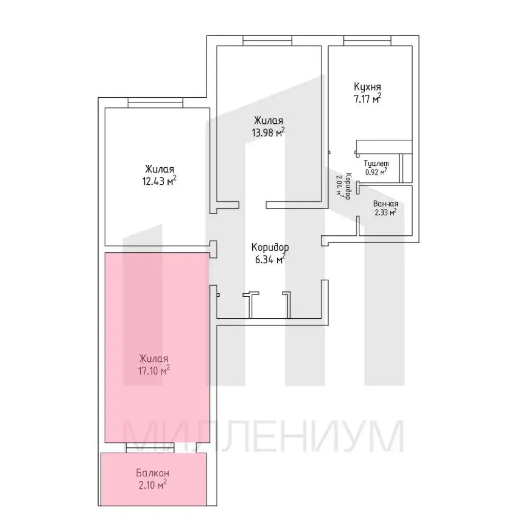 Купить комнату в Минске, пр-т Газеты Правда, д. 22, цена 30900 USD, код 7492 - фото 16