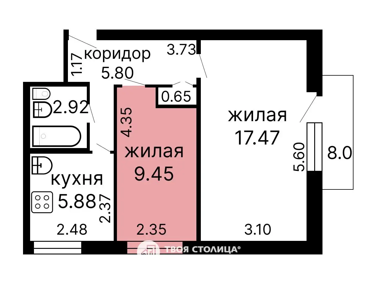 Продажа комнаты в Минске, ул. Белинского, д. 4, цена 66331 BYN, код 7687 - фото 2