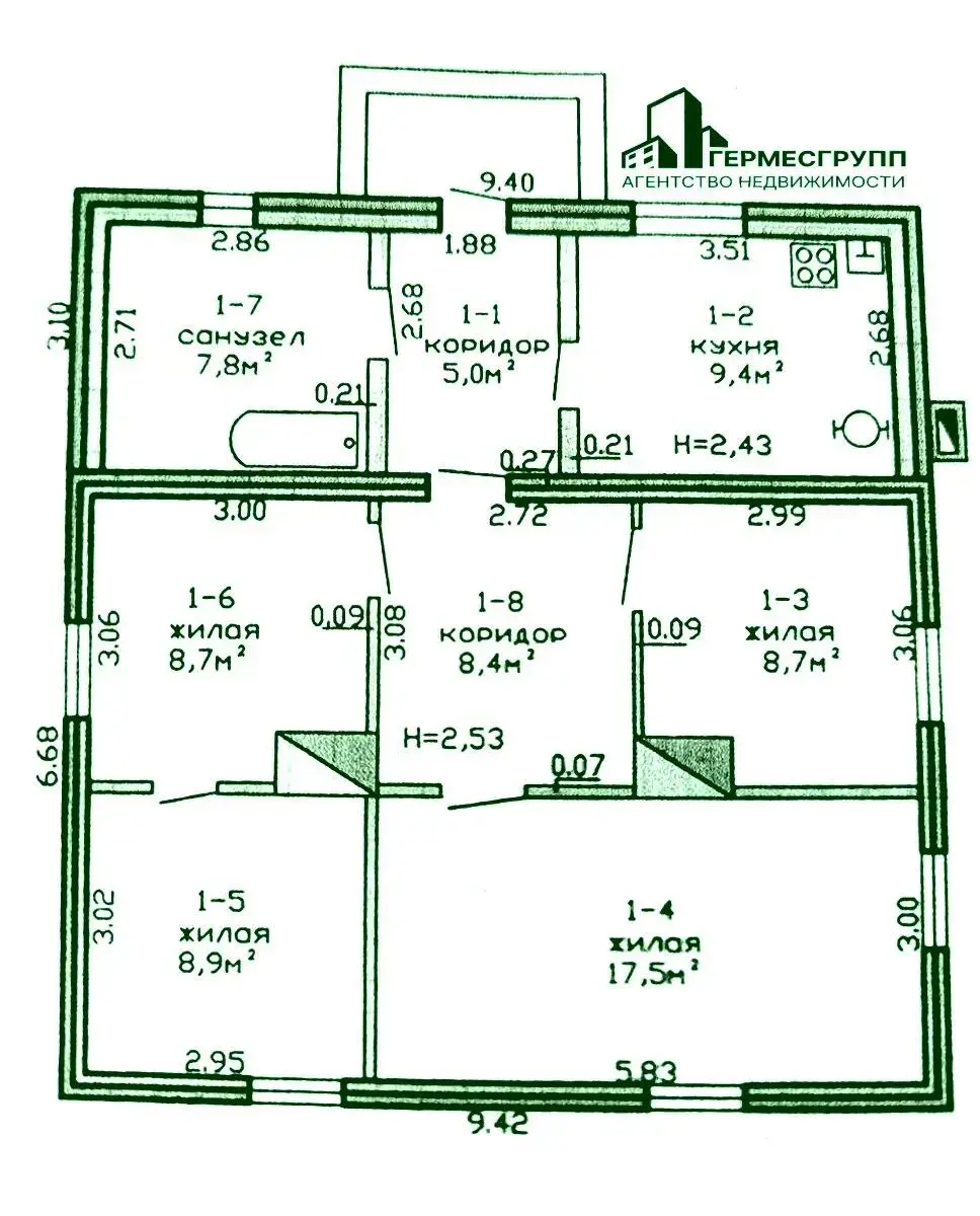 купить дом, Кобрин, ул. Центральная