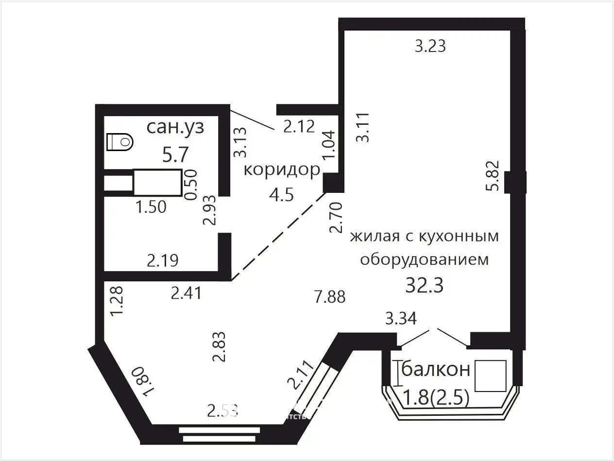 Продажа 1-комнатной квартиры в Минске, ул. Каменногорская, д. 60 - фото 2