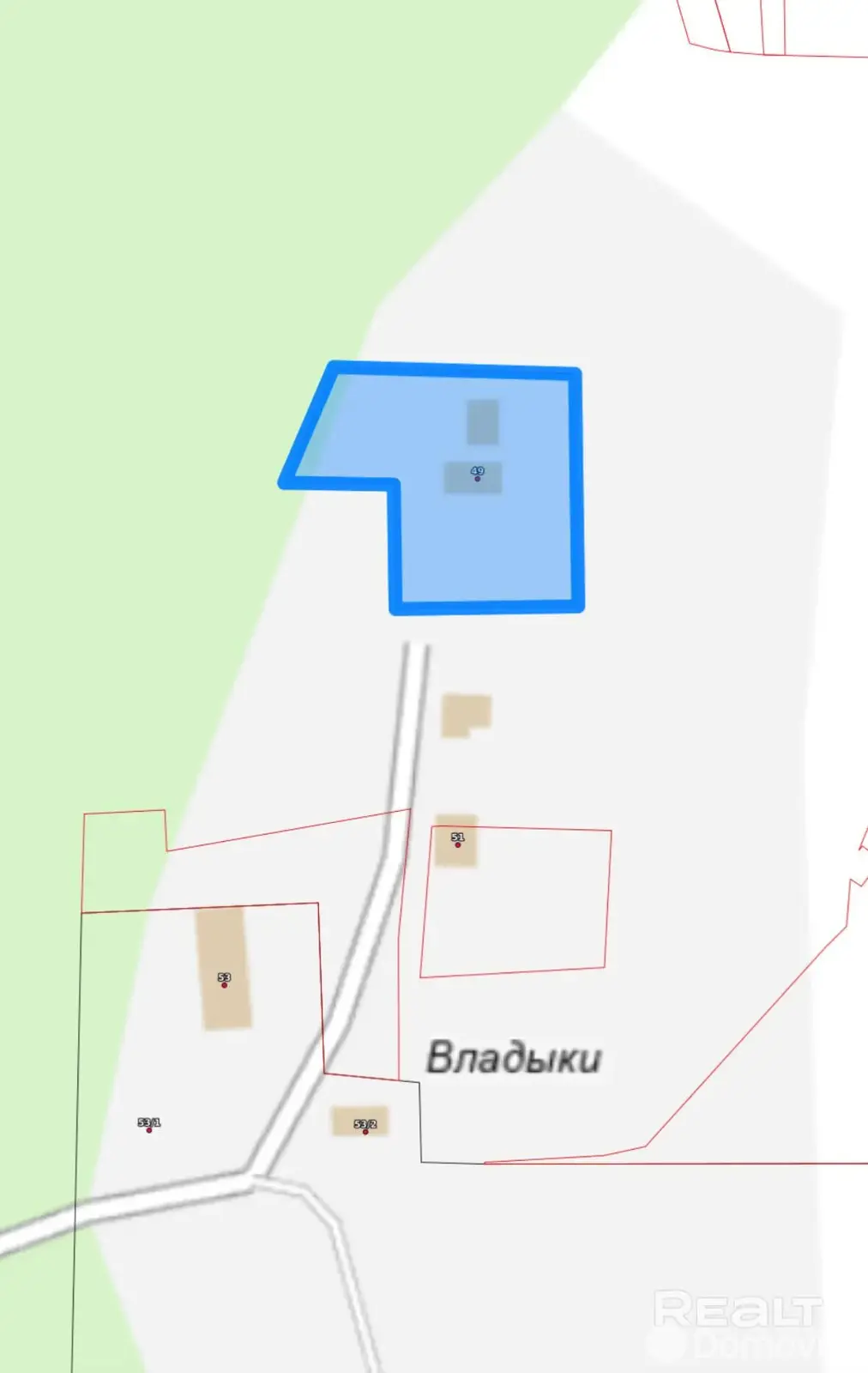 участок, Владыки, ул. Центральная, д. 53, стоимость продажи 429 660 р.