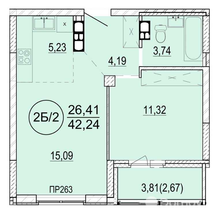 Купить 2-комнатную квартиру в Минске, ул. Грушевская, д. 21, 63615 USD, код: 1021824 - фото 2