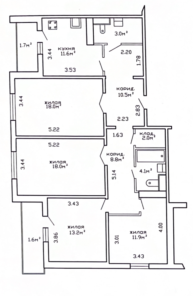 квартира, Минск, ул. Космонавтов, д. 43, стоимость продажи 451 282 р.