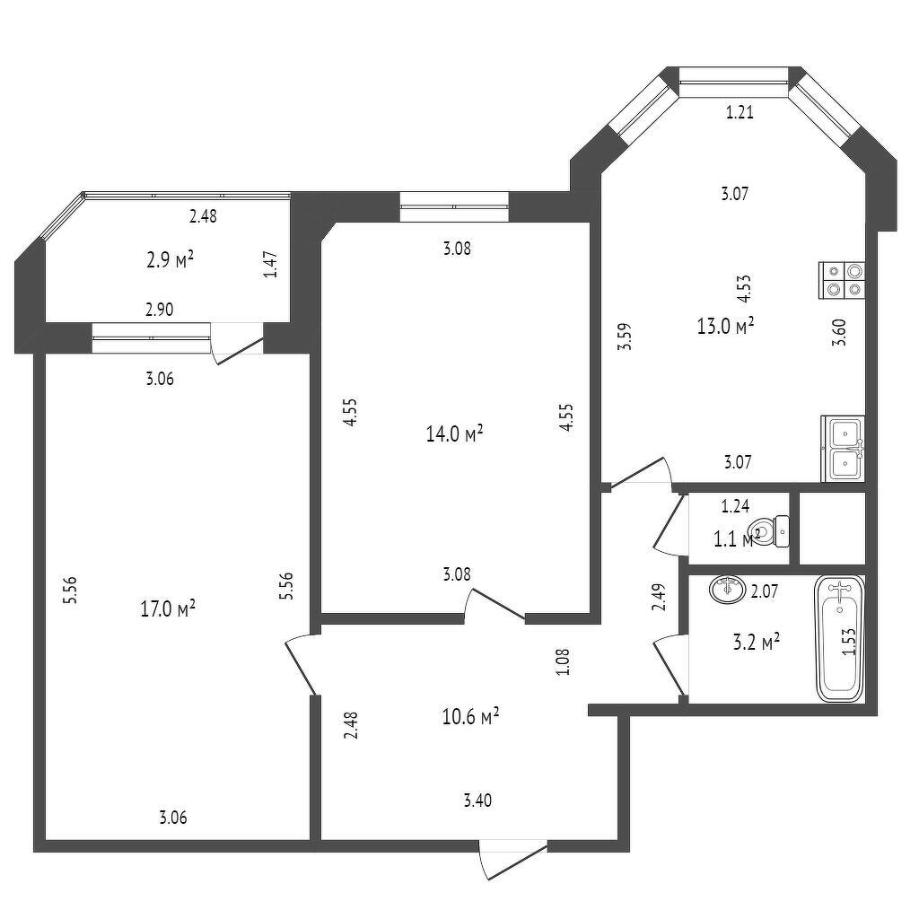 Продажа 2-комнатной квартиры в Лесном, ул. Александрова, д. 3, 86900 USD, код: 1070410 - фото 2