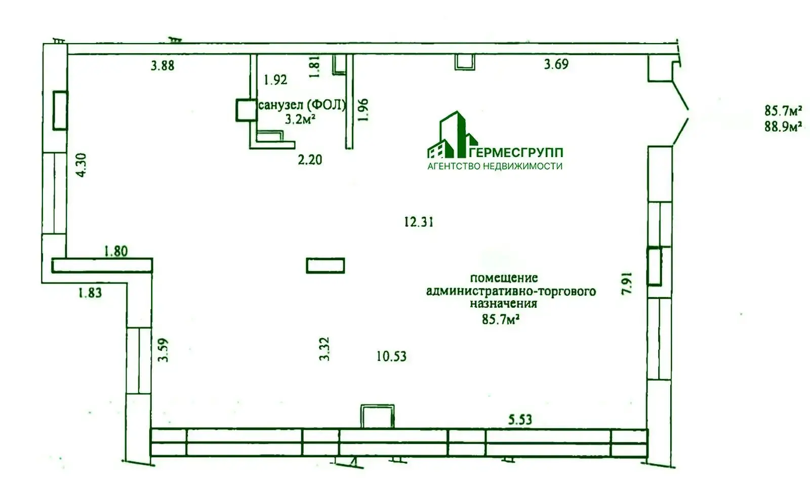 Снять торговое помещение на ул. Нововиленская, д. 53 в Минске, 3455BYN, код 967145 - фото 6