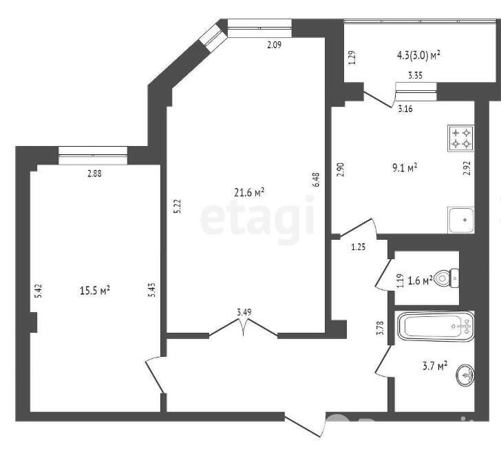 Продажа 2-комнатной квартиры в Минске, ул. Притыцкого, д. 91, 105000 USD, код: 1053275 - фото 2